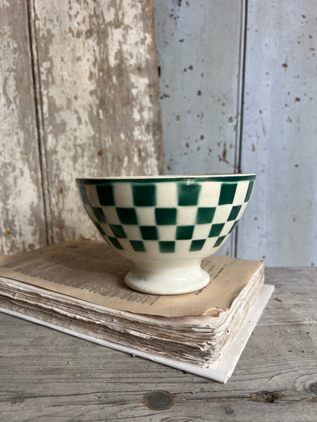 French Gingham Style Cafe au Lait bowl