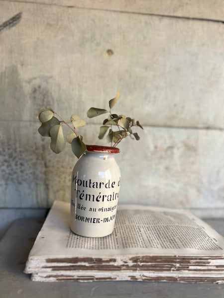 French Stoneware Moutarde de Te Meraire Mustard Jar