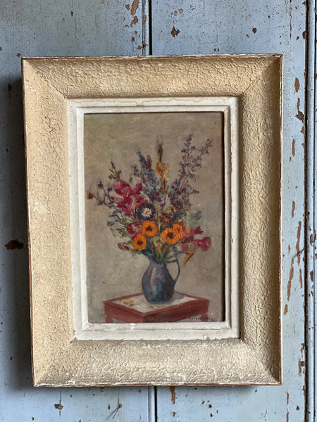 Framed Floral Oil Painting 1945