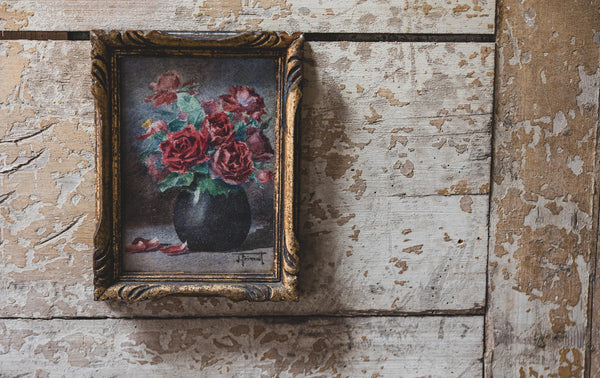 Small Framed Floral Oil Painting