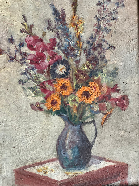 Framed Floral Oil Painting 1945