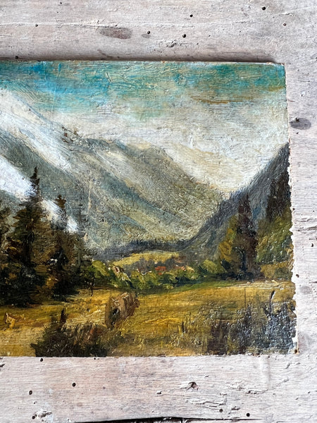 French Landscape Oil on Board
