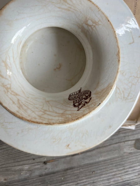 French Floral Transferware raised dish