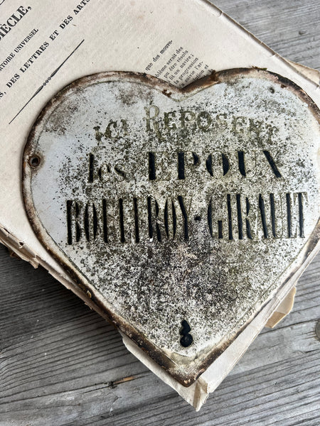 French Vintage Enamel Memorial Heart