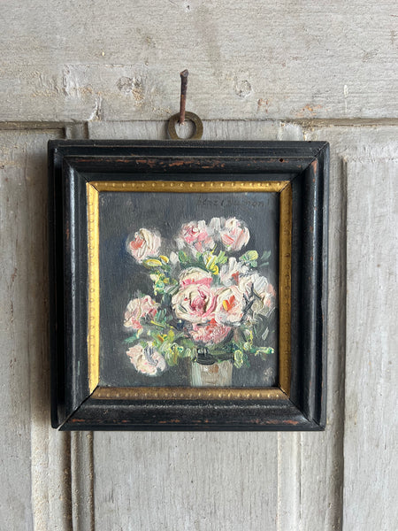Small Framed Floral Oil Painting