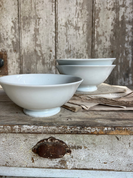 Crisp White Vintage French Bowls