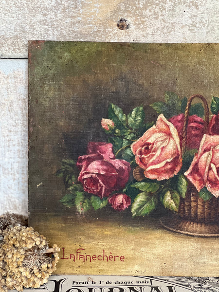 Floral Oil Painting on Board