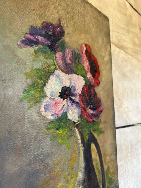 French Floral Oil on Canvas