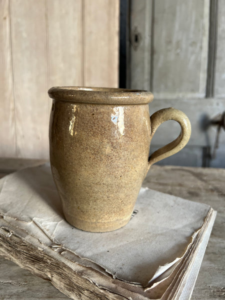 Vintage French Handled Stoneware Pot