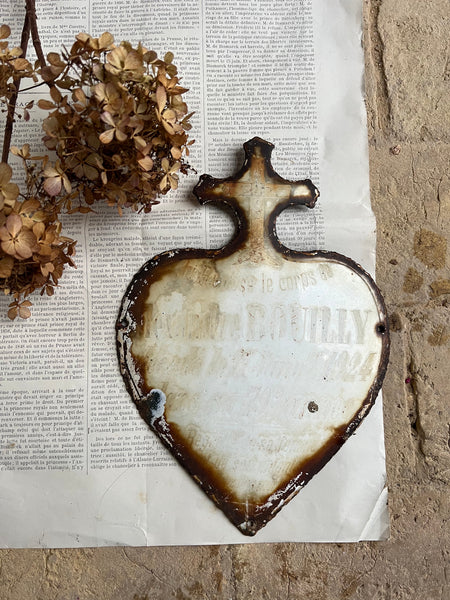 French Vintage Enamel Memorial Heart