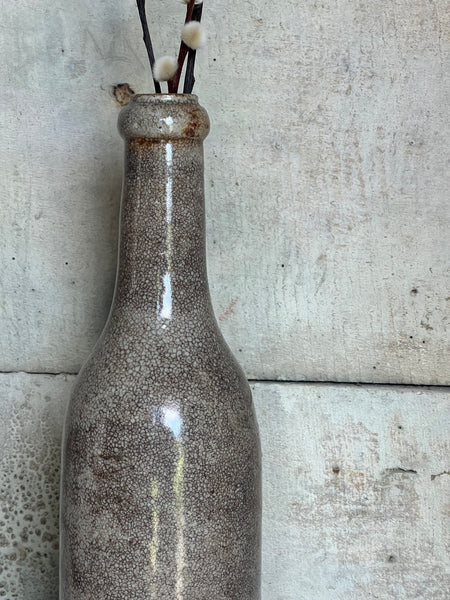 French Vintage Stoneware Cider Bottle