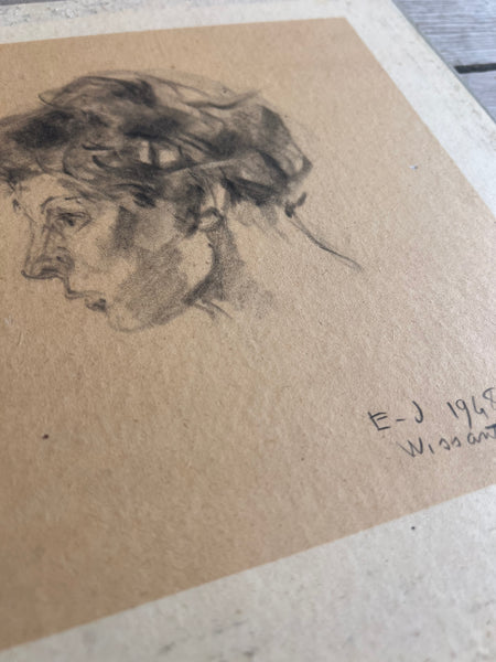Vintage Sketched Portrait 1948
