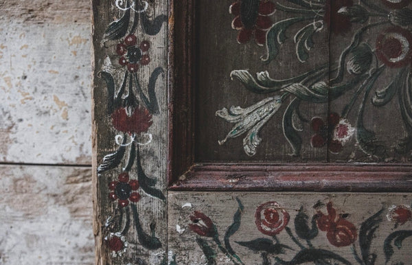 Antique Painted French Door