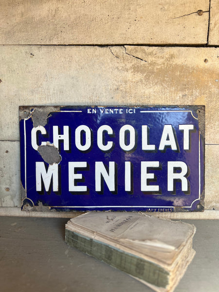 Original Chocolat Menier Enamel Sign