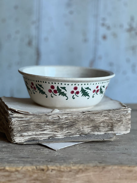 Vintage French Stencilled Christmas Bowl