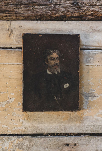 Antique French Portrait on Canvas