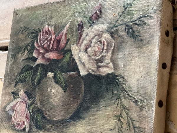 French Floral Oil on Canvas