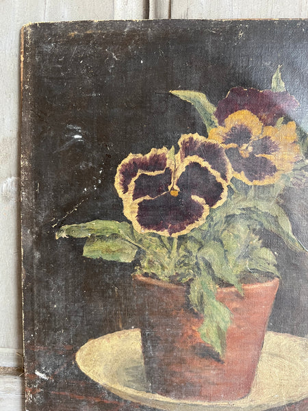 Beautiful Vintage Floral on Board