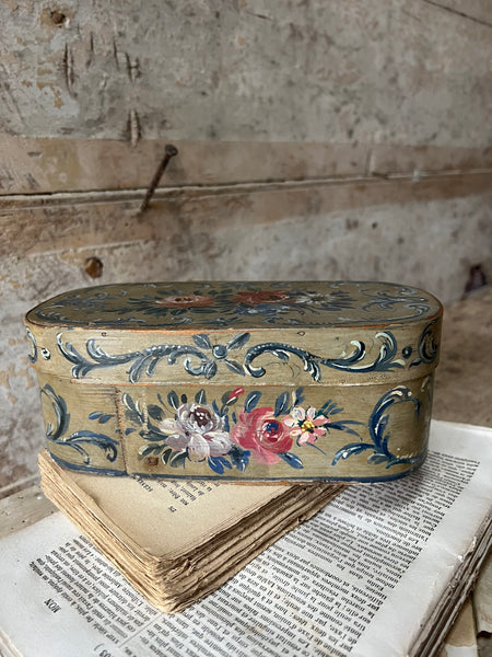 Antique 18C French Painted Wooden Box