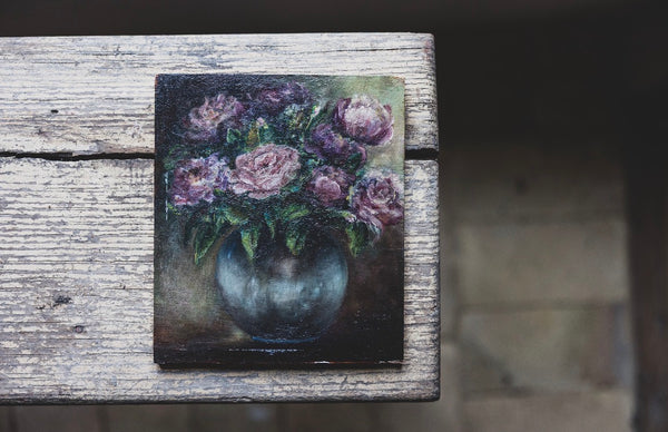 Small Floral Oil on Board