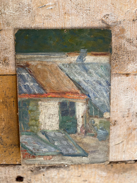 French Farmhouse Oil on Board