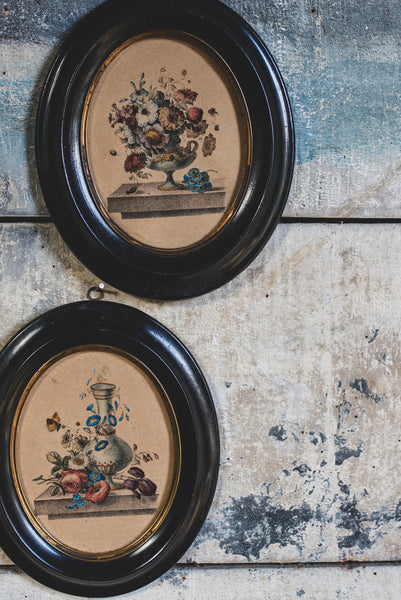 Framed Vintage French Floral Prints