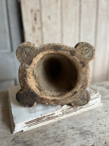 Antique Wooden Mortar 1846