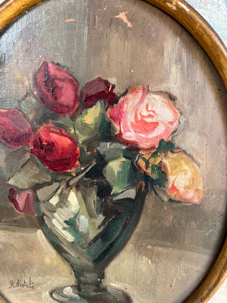 French Antique Framed Floral