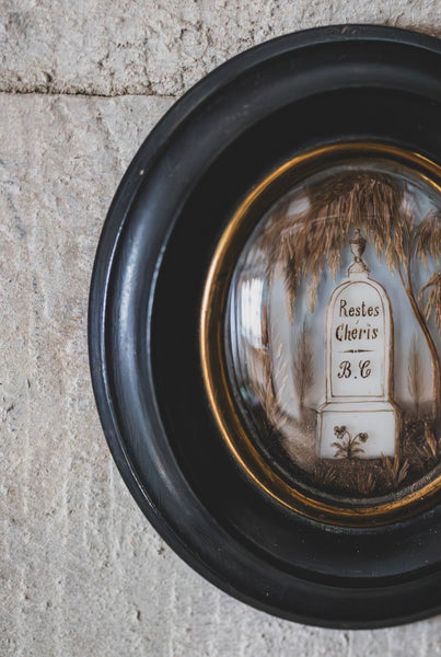 Sweet Antique French Framed Memorial
