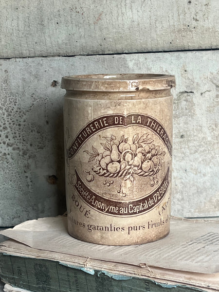 Large French Antique Confiture Pot