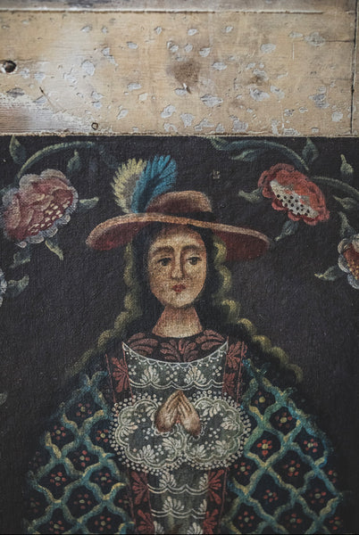 Antique Folk Art on Canvas