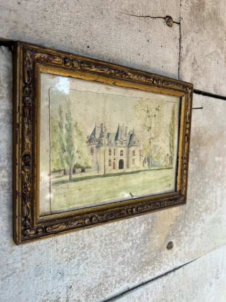 Beautiful Watercolour Chateau Painting
