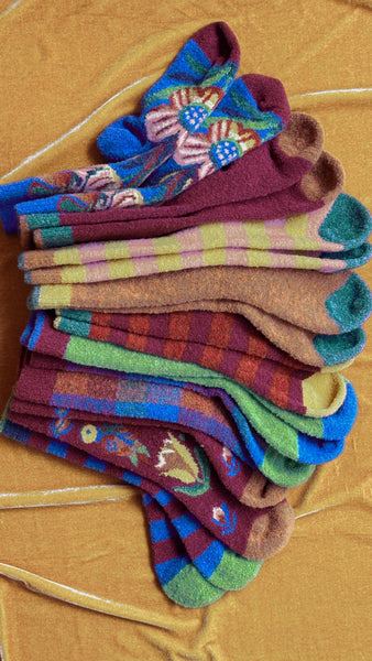 Bonne Maison Mousse Indigo Striped Socks