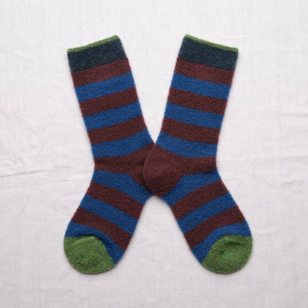 Bonne Maison Mousse Indigo Striped Socks