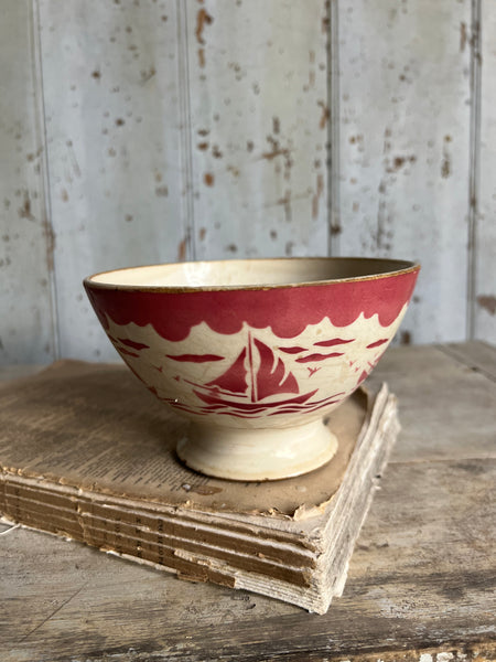 Boat Stencilled Cafe Au Lait