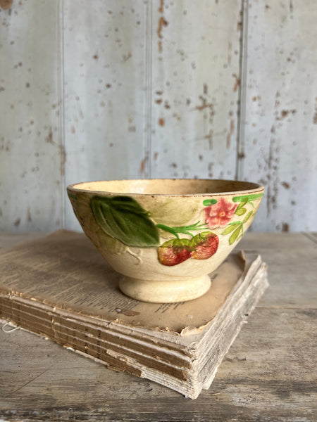 Beautifully Crazed Strawberry Rustic Cafe au Lait Bowl