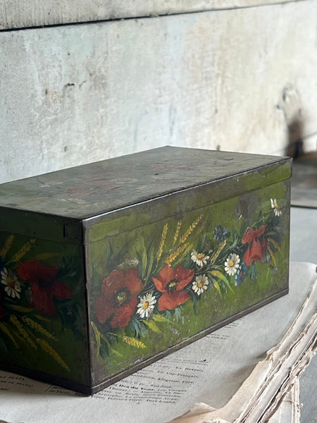 Hand painted Vintage French Tin