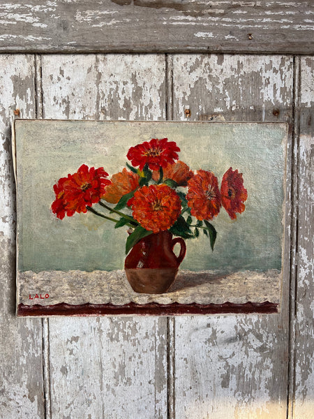 French Floral Oil on Canvas