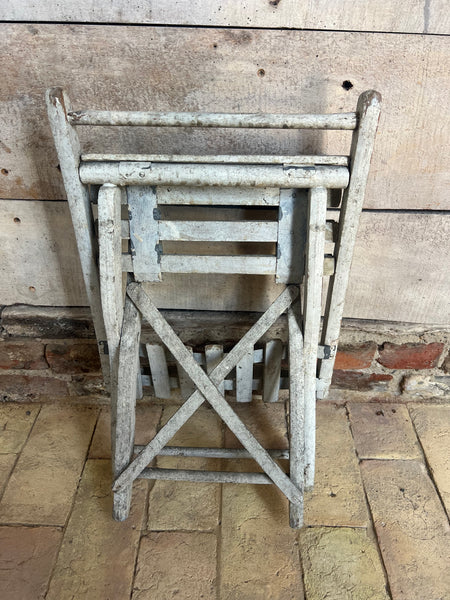 Gorgeous Vintage French Chippy Paint Folding Chair