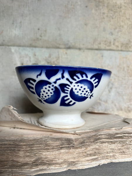 Bright Blue Stencilled Cafe Au Lait