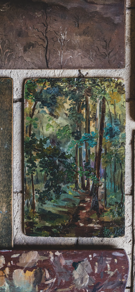 1916 George Labonne Landscape Tree Oil on Board