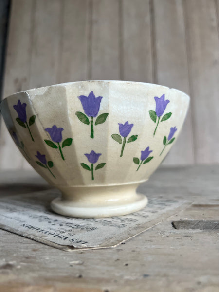 French Cute Floral Stencil Cafe au Lait bowl