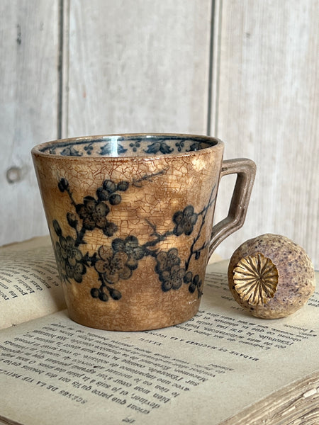 French Vintage Crazed Butterfly Cup