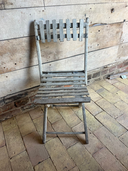 Gorgeous Vintage French Chippy Paint Folding Chair