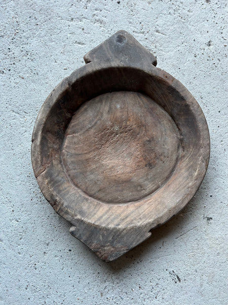 Large Vintage Wooden French Bowl