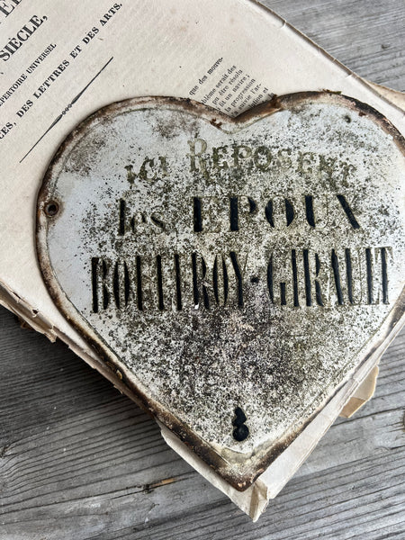 French Vintage Enamel Memorial Heart