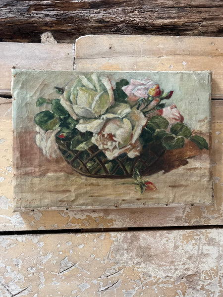 French Floral Oil on Canvas