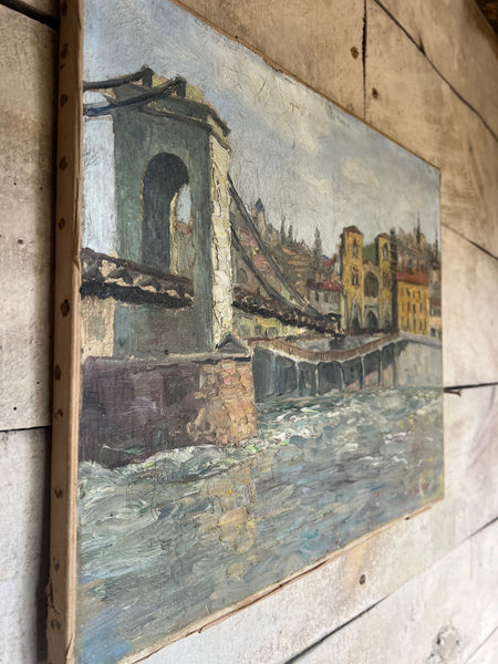 1921 Fallet Antique French Oil on Canvas