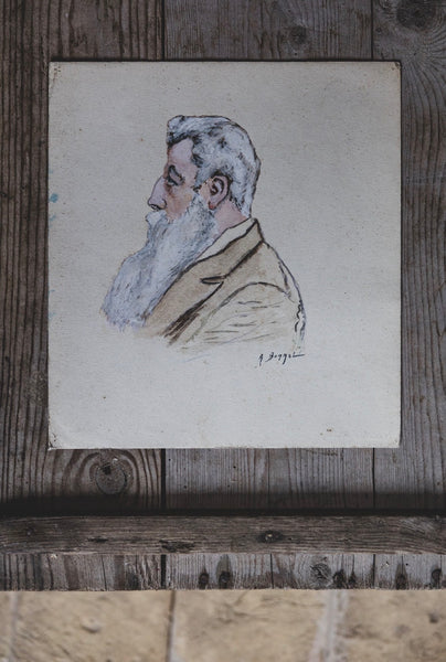 Antique Painted Sketch Portrait