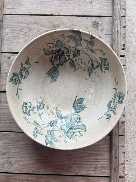 Beautiful Large Floral French Transfer Bowl